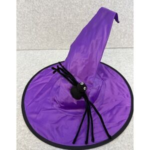 Lot of 2 Halloween Witch Hat Cosplay Purple Black Spider Black Lace Bat Spooky